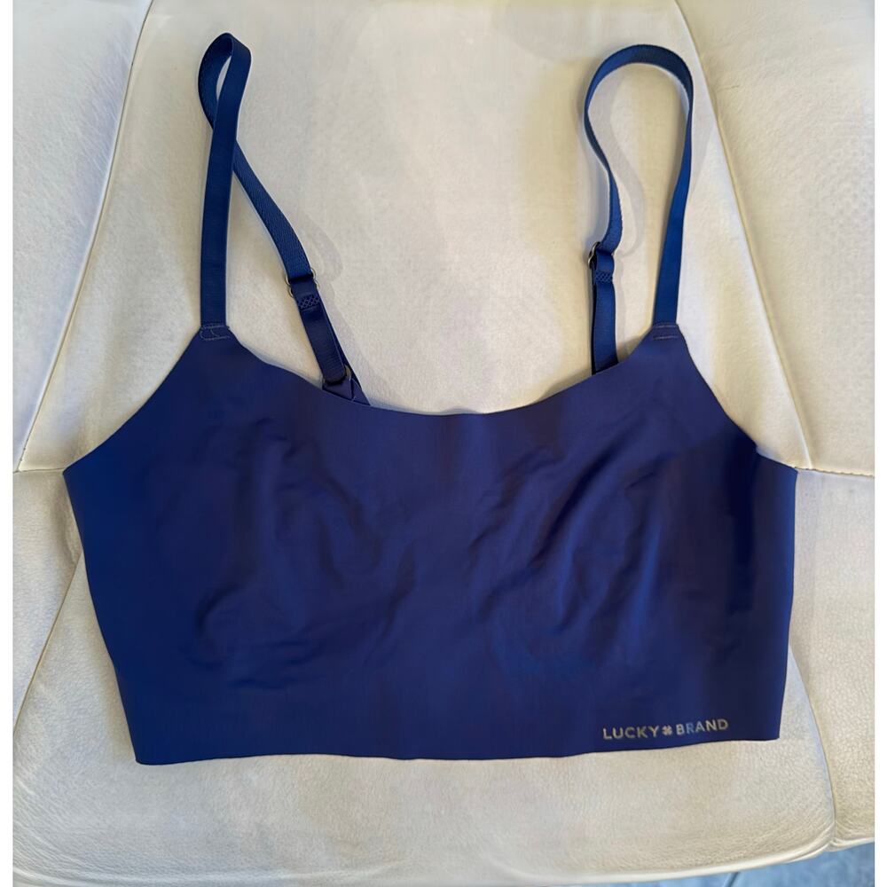 Lucky Brand Blue Women's Seamless Bralette Sports Lounge Bra Size S